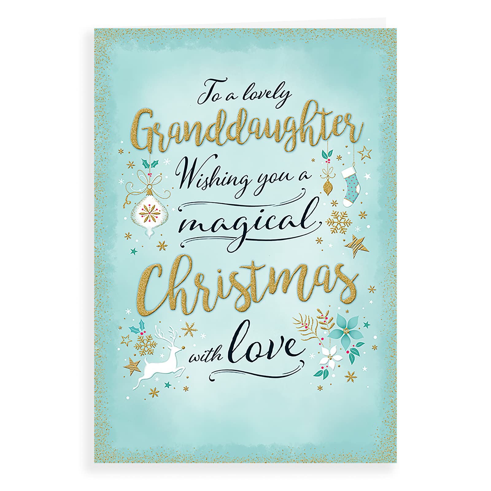Piccadilly Greetings Modern Christmas Card Granddaughter - 9 x 6 inches