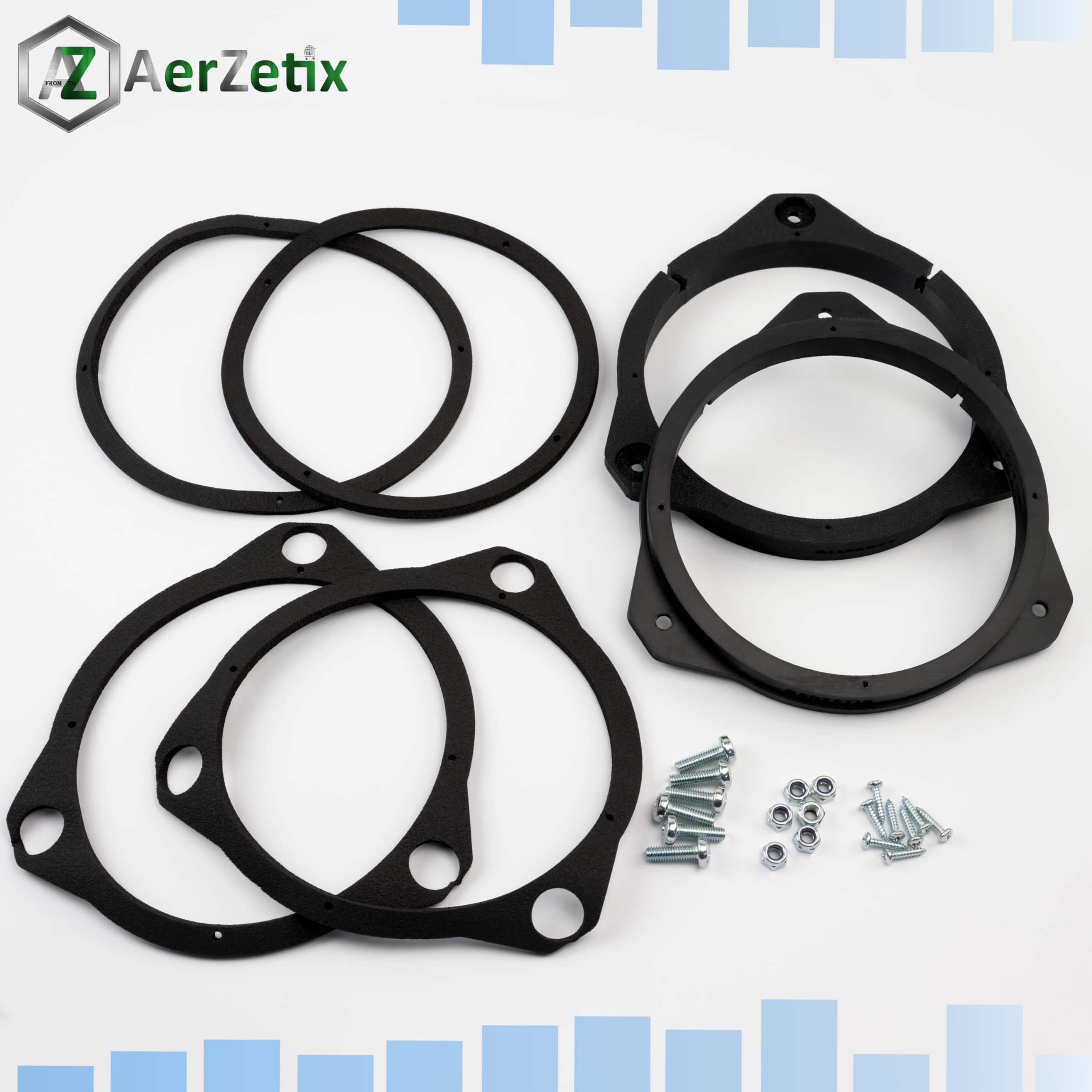 Aerzetix - Kit di 2 adattatori per altoparlanti Ø165mm in plastica ABS | compatibile con Fiat 500 (312) Panda III, Ducato/Iveco Daily, Opel Corsa C/D/E, Astra F/G/H, Zafira A, Citroën Jumper/Relay