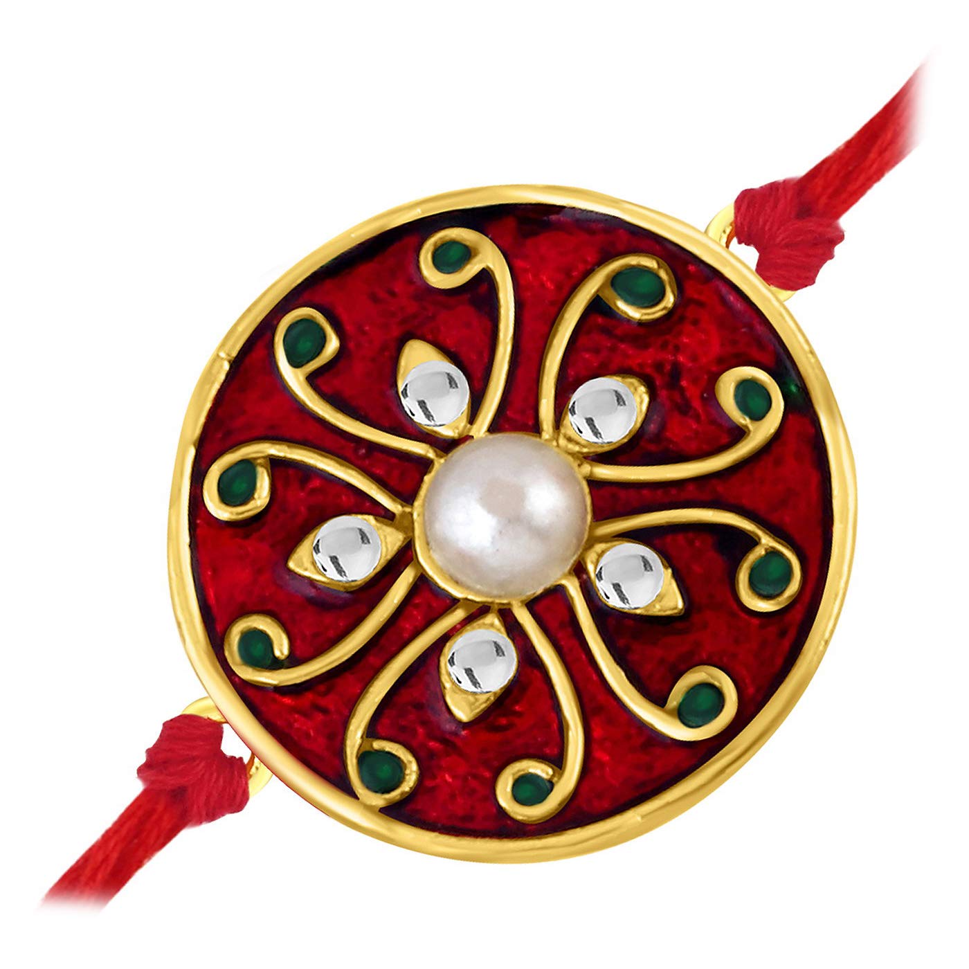 Sukkhi Rakhi Delightly Kundan Designer Gold Plated Premium Rakhi for Brother With Roli Chawal & Greeting Card | Rakhi for Bhaiya | Rakhi for MEN | Kundan Rakhi | (RAK73428) (B07FMKX98X) Amazon Price History, Amazon Price Tracker