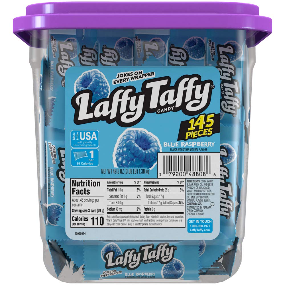 Laffy Taffy Lot de 145 bocaux à bonbons, framboise bleue