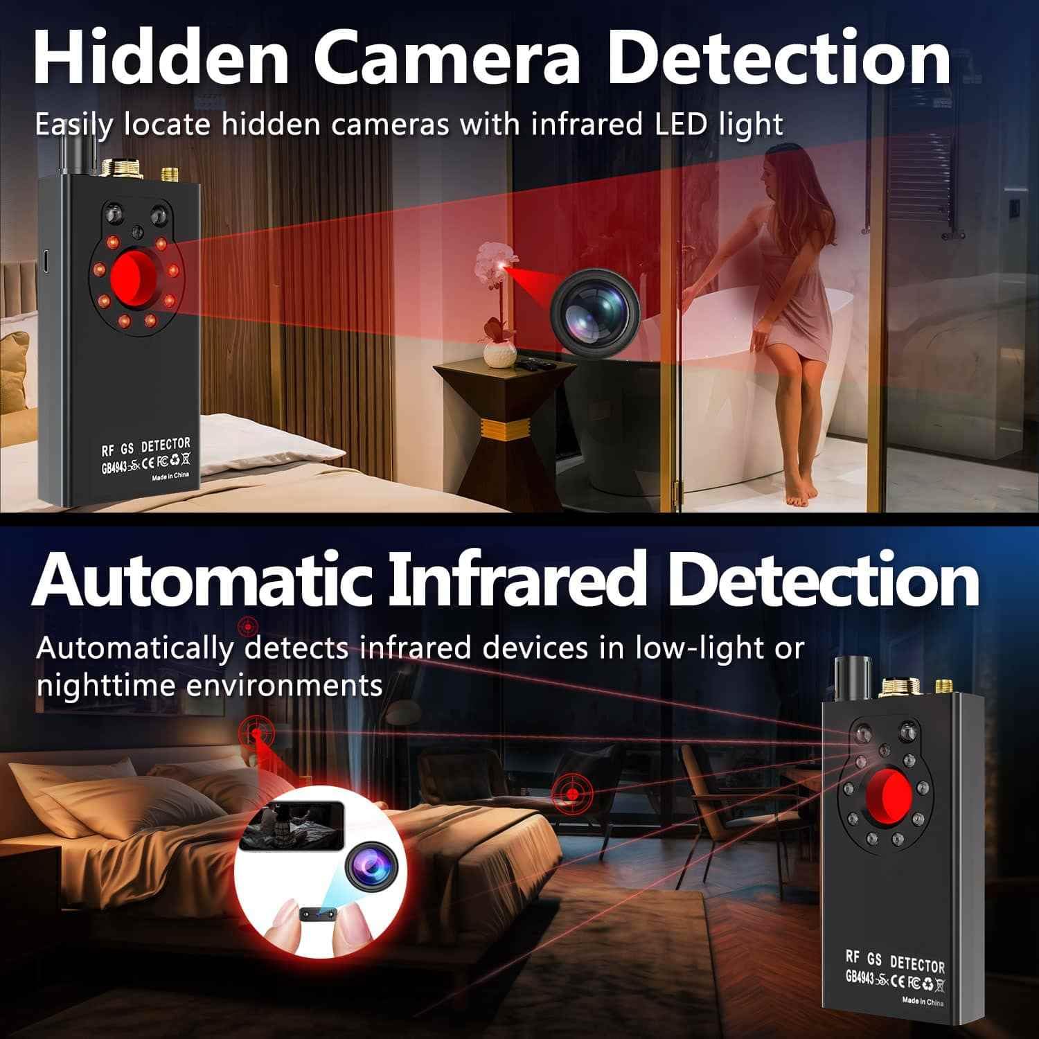 JMDHKK K19 Rilevatore di Telecamere Nascoste, Dispositivo Multi-Funzionale per la Protezione della Privacy con Rilevamento Magnetico, Segnali Wireless