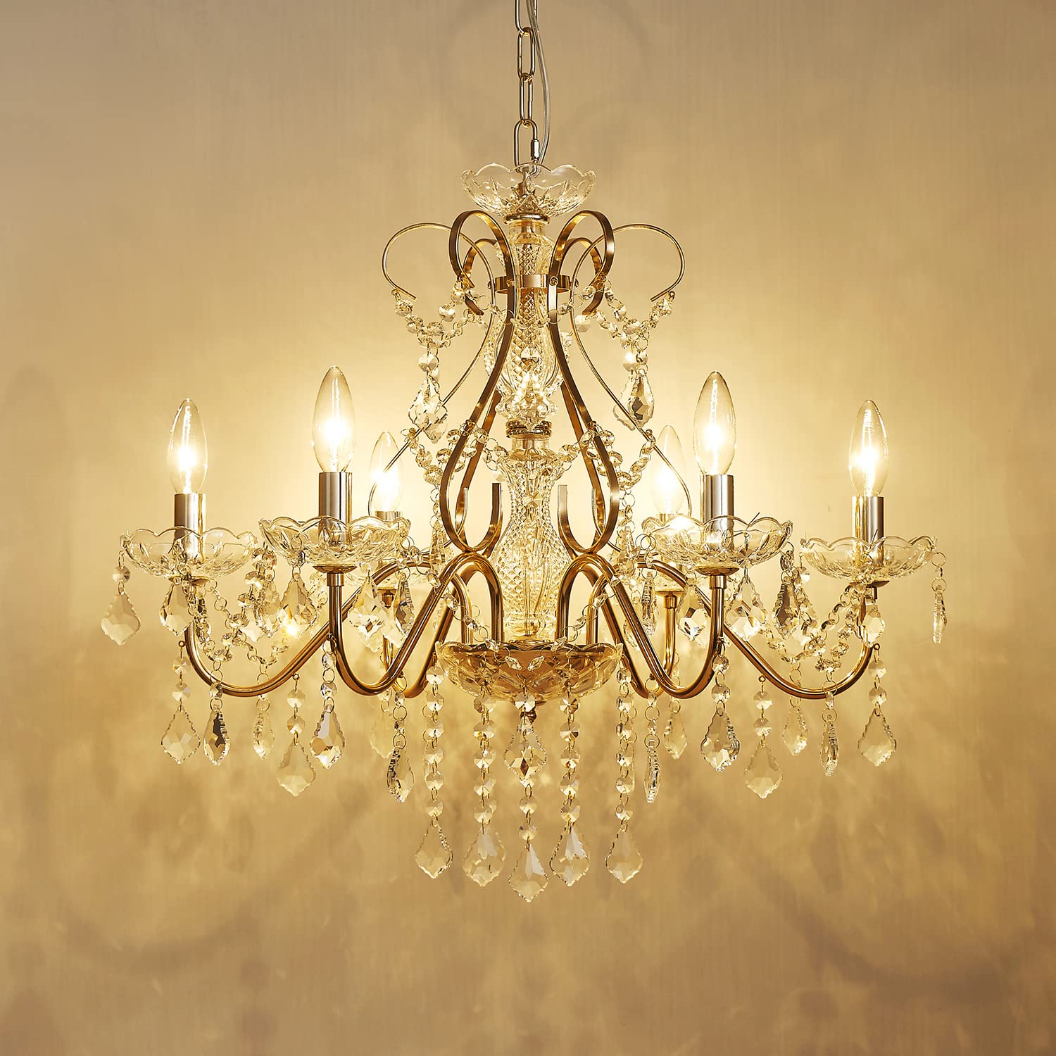 SM Saint Mossi Saint Mossi 6 Light Crystal Chandelier Light Fixture Mo — product photo