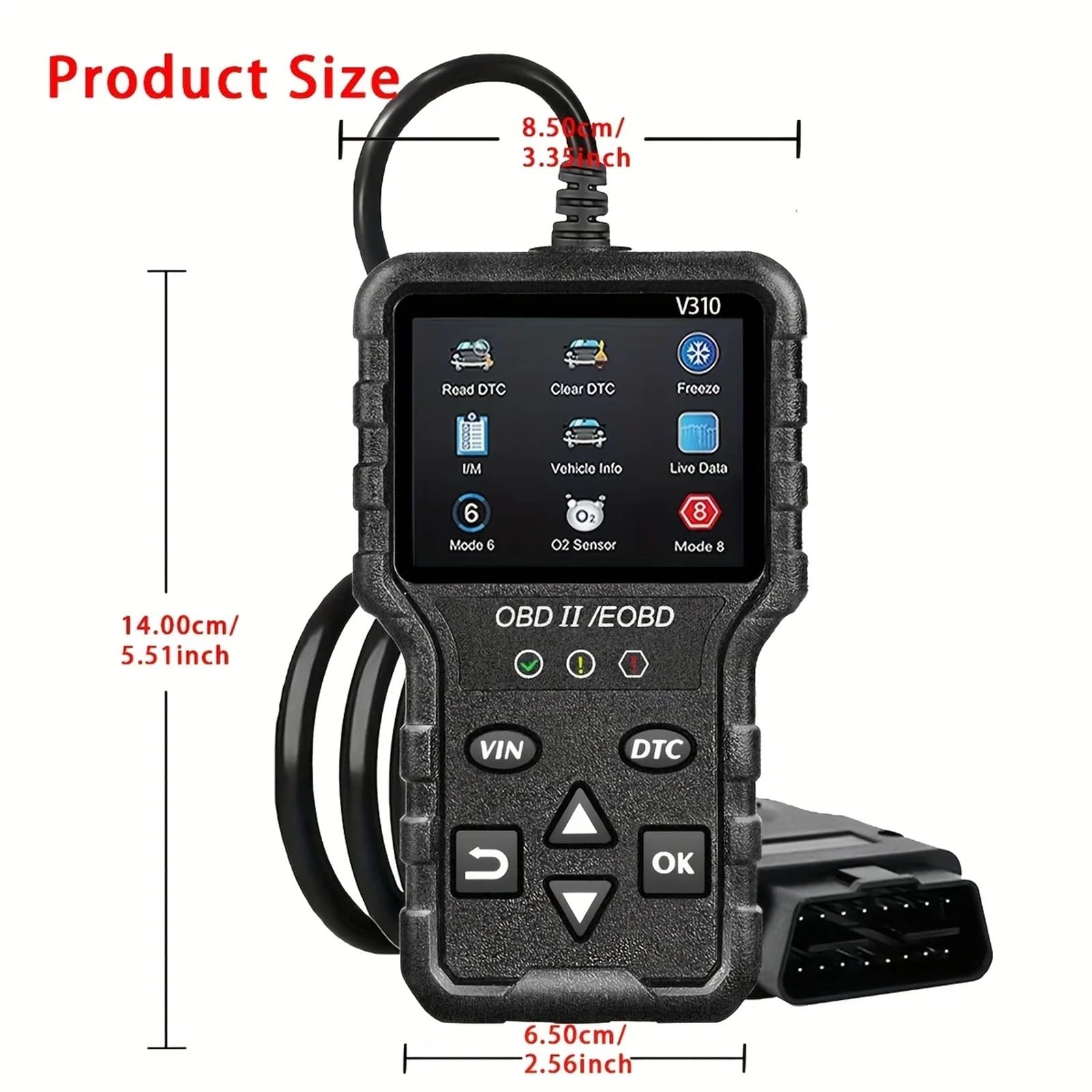 Car Voltage Tester Engine Fault Code Reader Obd2 V310 Scanner Diagnostic Tool Can Charging Suitable