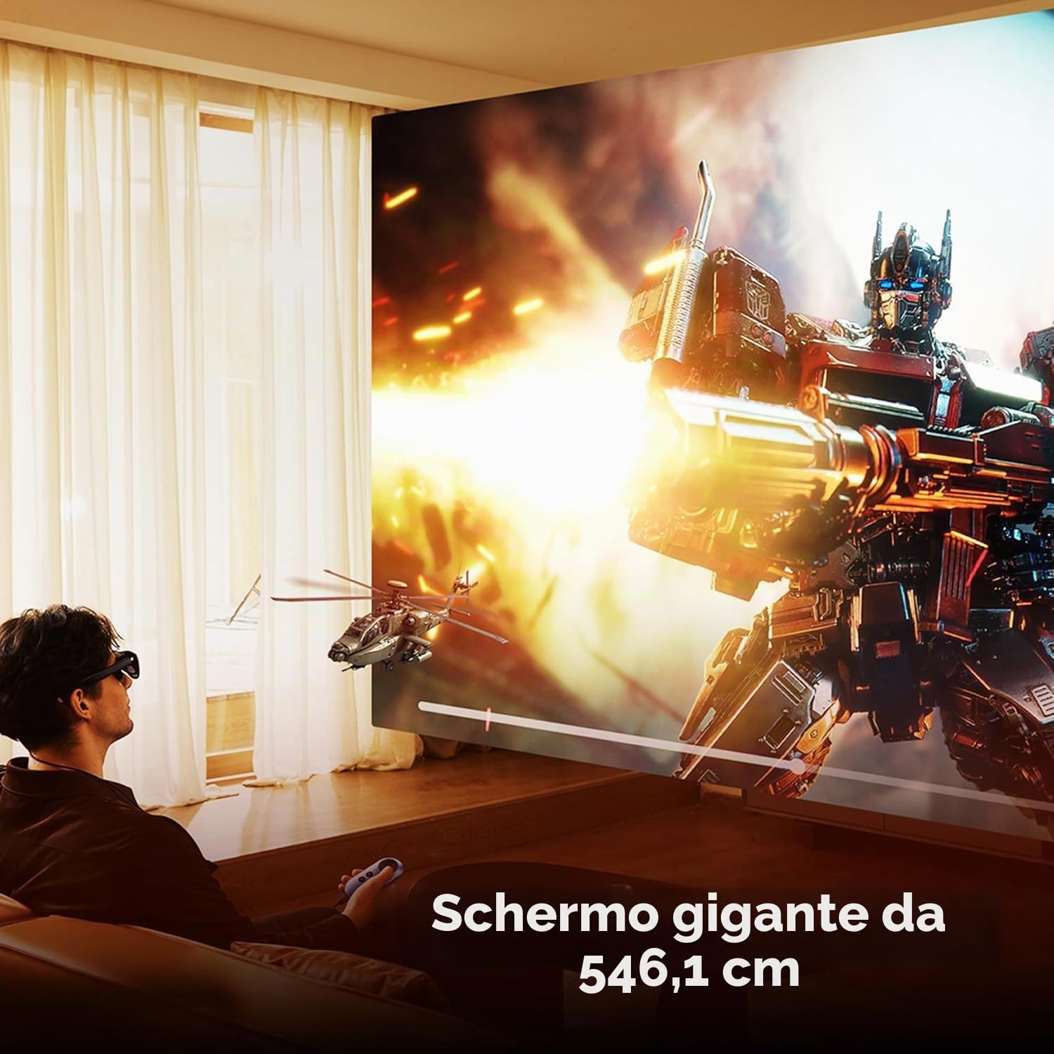Rokid Max 2 AR Occhiali argentati, display micro OLED da 215", Myopia Adjustable (0-600D), compatibile con Android e PC/ROG/Steam, 120Hz, 50° FOV e 600nits luminanza