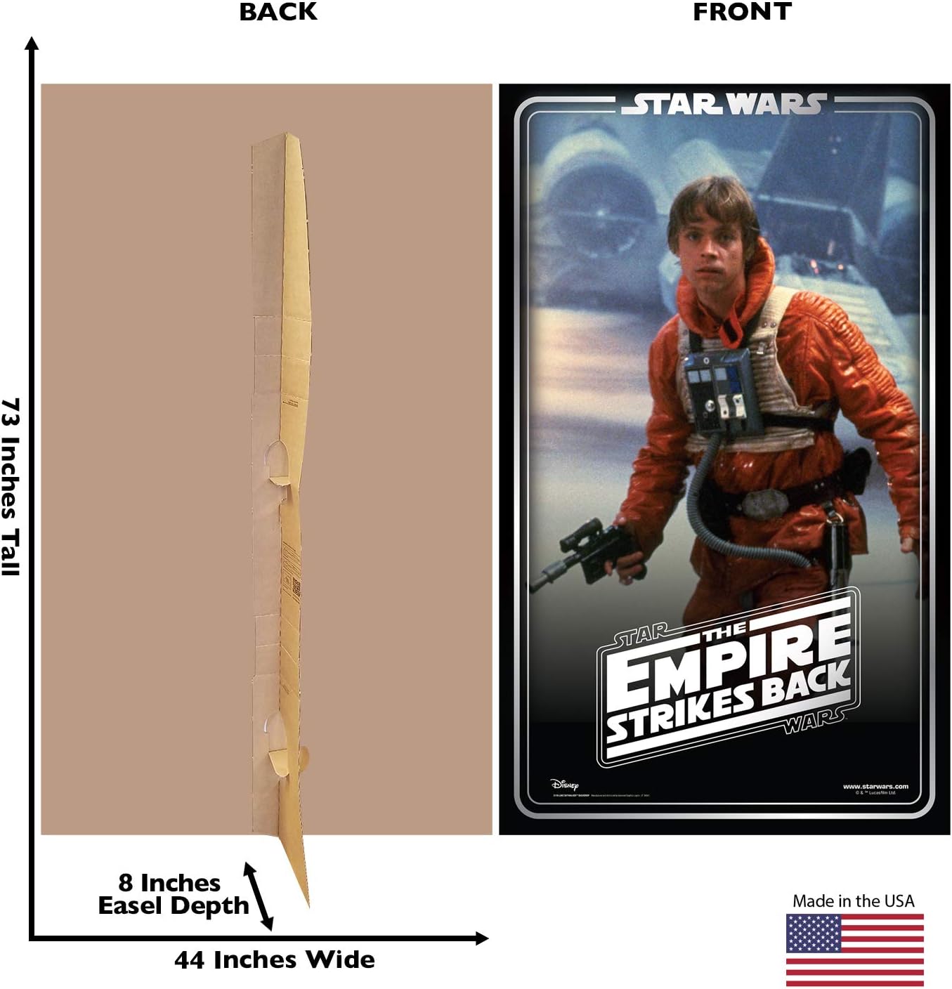 Cardboard People Luke Skywalker Backdrop Life Size Cardboard Cutout Standup - Star Wars: The Empire Strikes Back 40th Anniversary