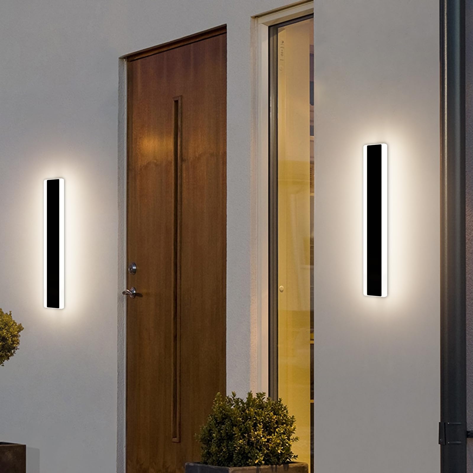 Outdoor Modern Wall Light 60CM, 18W 1100LM Long Strip Wall Sconce with 3000K Warm White Light, IP65 Rainproof Outside Porch Wall Fixture for Garden Patio Garage — view 53