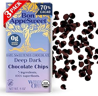 Bon Appesweet Date Sweetened Chocolate Chips - Deep Dark | 8 Ounce (Pack...