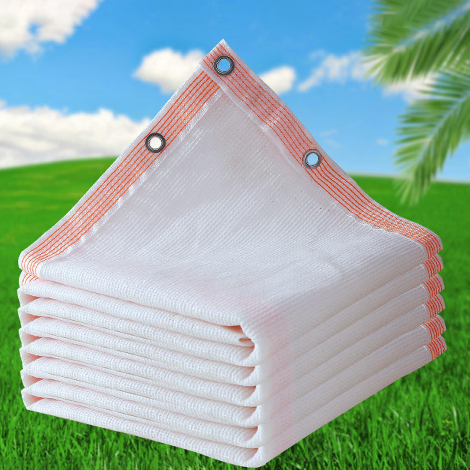 Mallas de Sombreo Blanco Red de Sombra con Ojales,Toldo 3X4m Rectangular Exterior para Agricola Huerto Patio Plantas Proteccion Balcon,Transpirable Red de Protección Solar