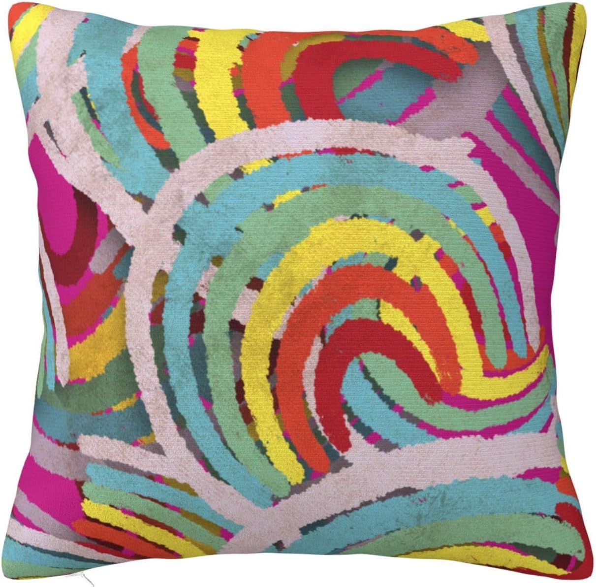 Abstract Rainbow Crayon Throw Pillow Covers Pillowcase Sofa Decorative Cushion Cases for Home Decor Home Room Bed Sofa 16"X16"