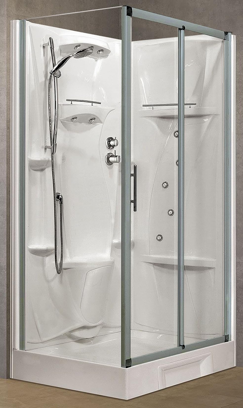 Novellini New Holiday - Cabina de ducha con hidromasaje, 80 x 120 cm