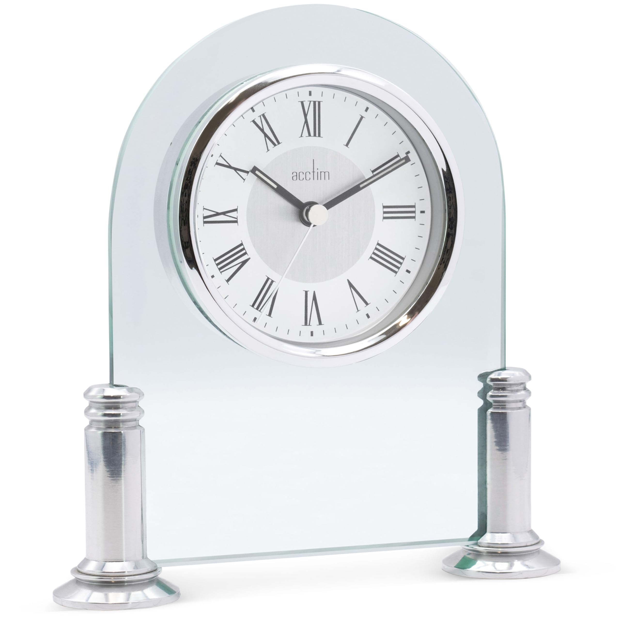 Acctim 36427 Bewdley Reloj de Chimenea, Color Plateado y Blanco