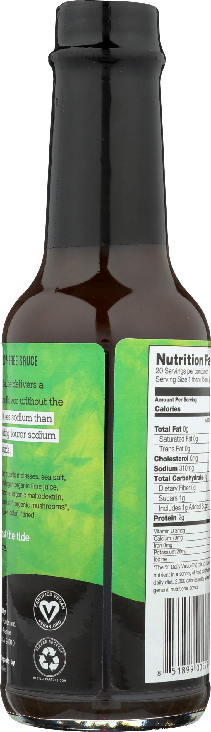 2 botellas de salsa Less Sodium NoSoy (sin soja) por Ocean's Halo
