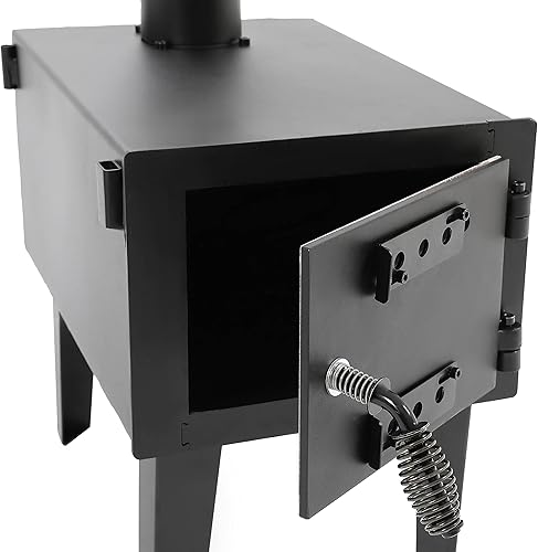 Miniatura 8 de KUAFU Estufa de Leña para Tienda de Campaña Estufa de Camping para Cocinar al Aire Libre Pesca Senderismo Viajes Calentador Portátil con Tubos de