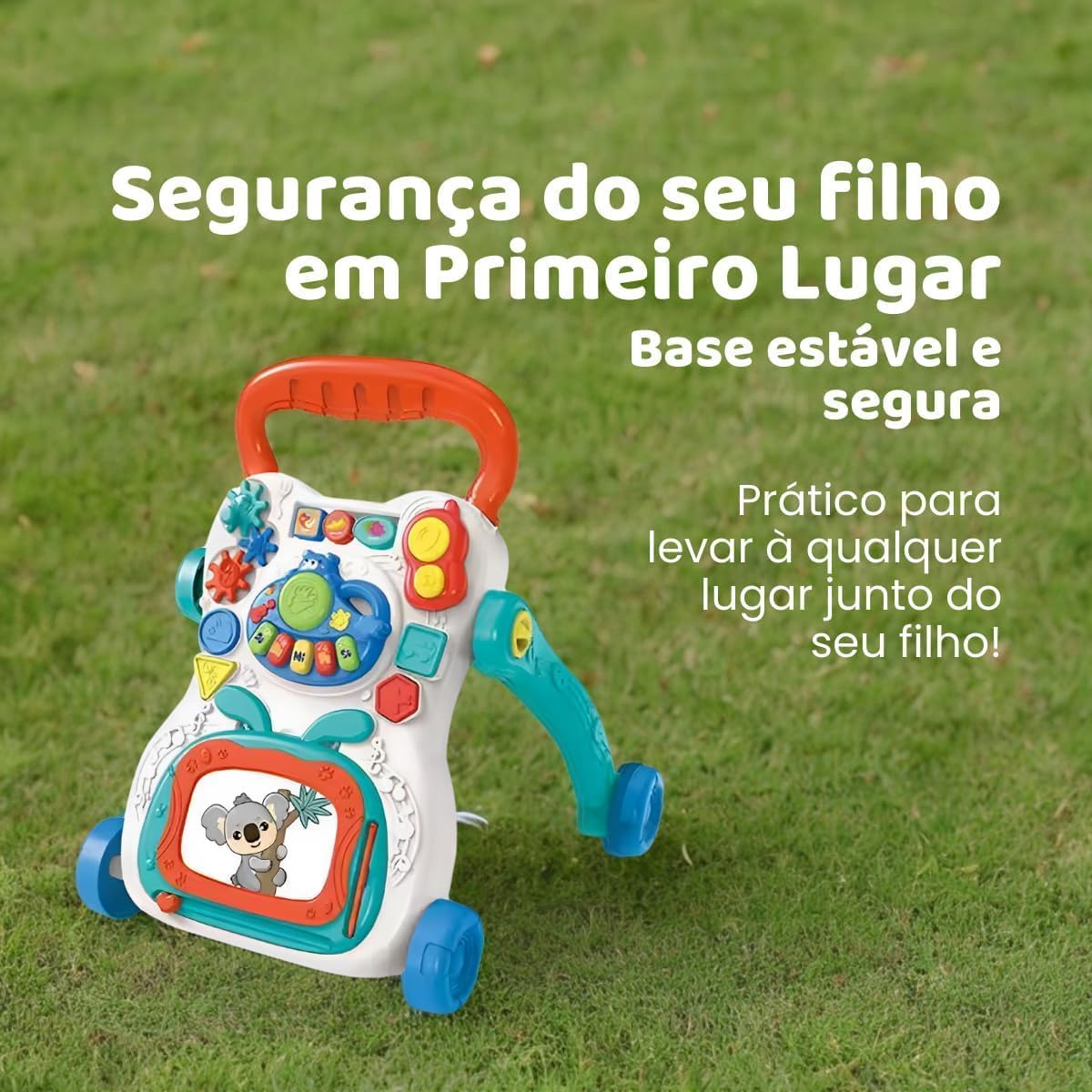 Andador Educativo Infantil Musical para Bebê | Centro de Atividades Didático, Interativo e de Apoio aos Primeiros Passos