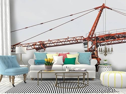 Miniatura 1 de Mural de pared de construcción de grúa torre para despegar y pegar, papel tapiz autoadhesivo adhesivo de pared grande adhesivo de pared extraíble