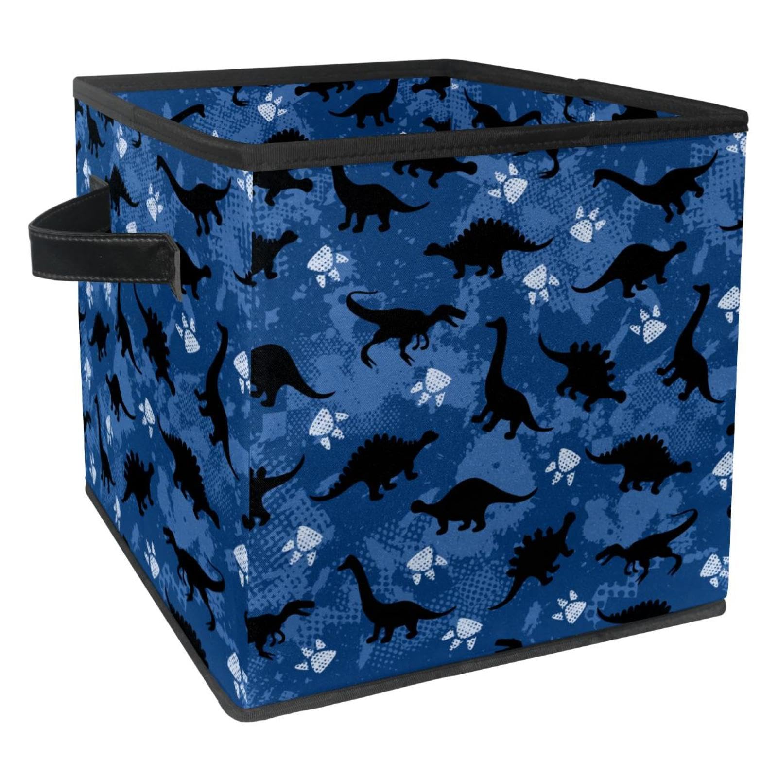 Boîte de rangement dinosaure en tissu pliable avec poignées pour chambre d'enfant