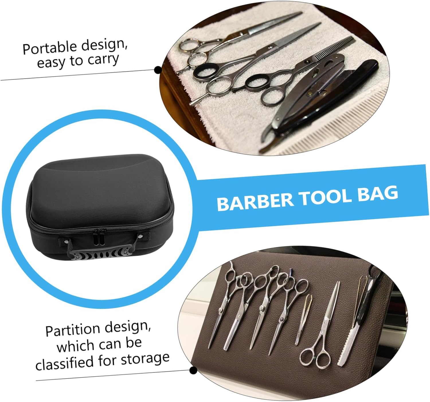 Scissors Storage Bag，Hair Tool Organizer Bag for Stylists Portable Hair Dryer and Pouch Convenient Barber Supplies Case