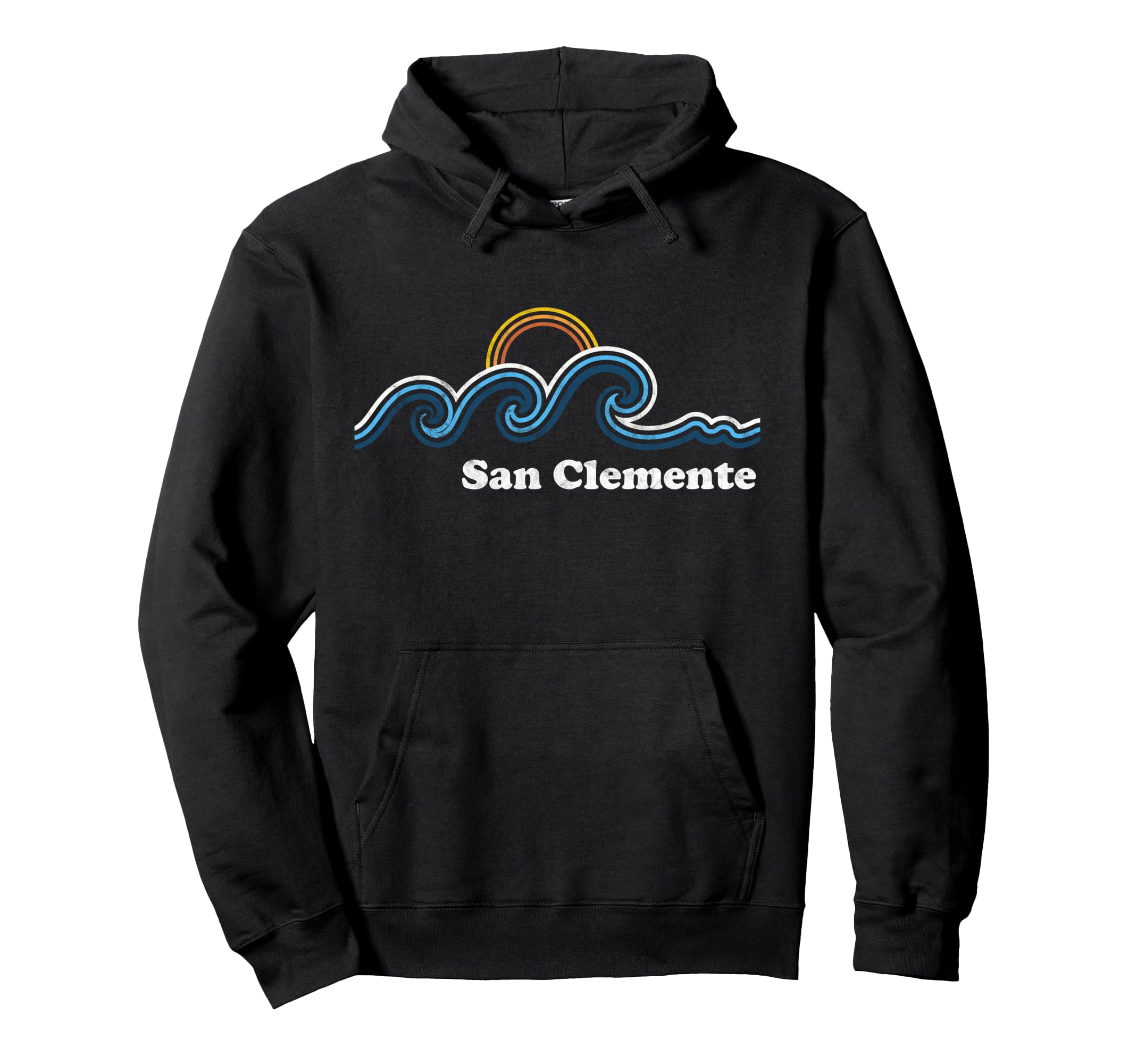 Retro San Clemente California CA Vintage Beach Surf Pullover Hoodie