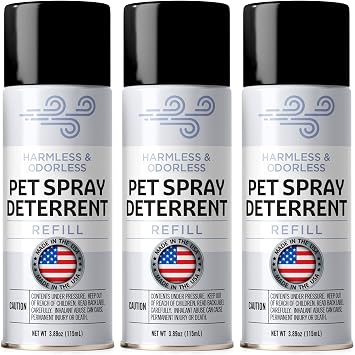 Berkland SSSCat Refill 3 Pack PetSafe SSSCAT Compatible Cat Deterrent Spray Refill, 225-300 Sprays, 3-Month Supply, Non-VOC Family-Safe Cat Repellent for Counters, Made in USA