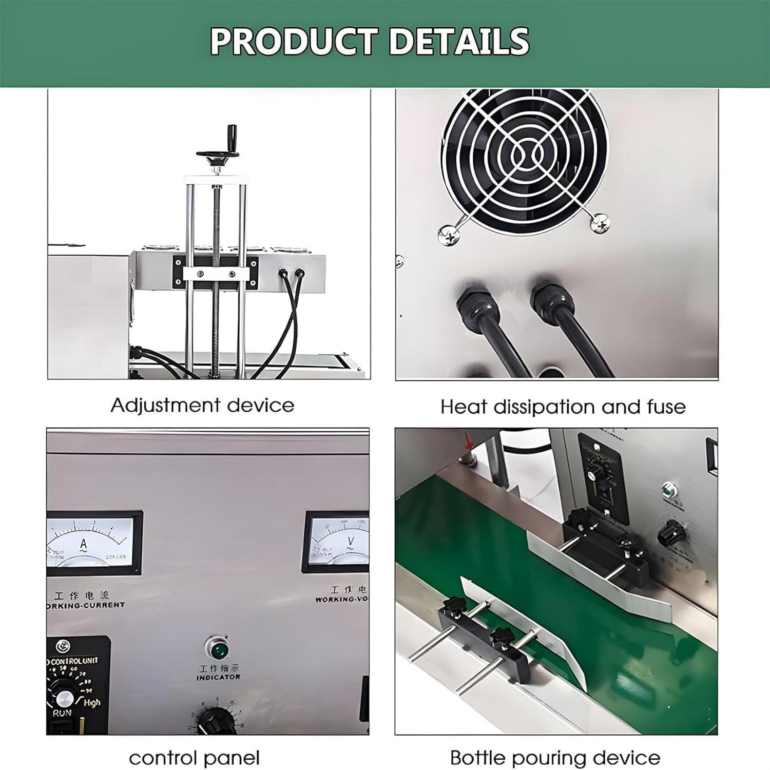 Sigillatrice Automatica con Foglio di Alluminio Dotata di Pannello Digitale, Sigillatrice A Nastro A Induzione Elettromagnetica per Sigillatura Orizzontale 130mm
