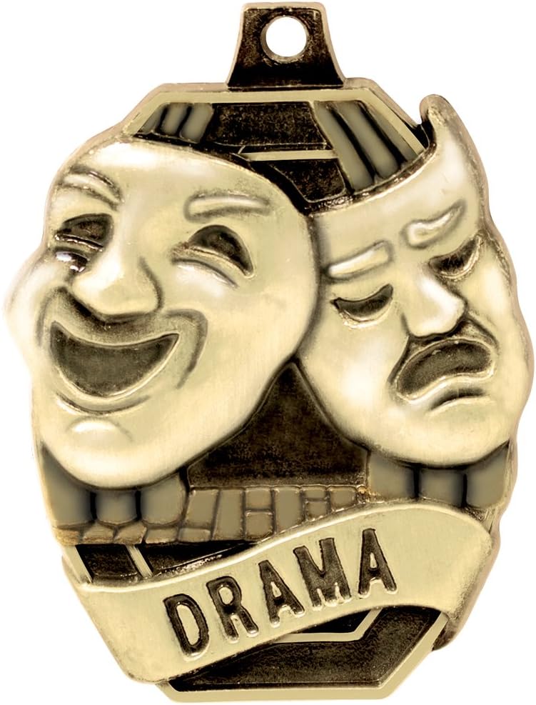 Crown Awards Drama Medals-2" and 5 Per Pack-Great for Acting, Theater, Thespian, Plays, Show Business, Performance, School, Education