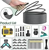 CyberOrd 98FT Drip Irrigation System Kit with Smart Water Timer for Garden, 360° Adjustable Emitters, 20 Nozzles & 1/2'' Hose, Automatic Watering for Agriculture Irrigation, Yard, Lawn & Greenhouse - 8
