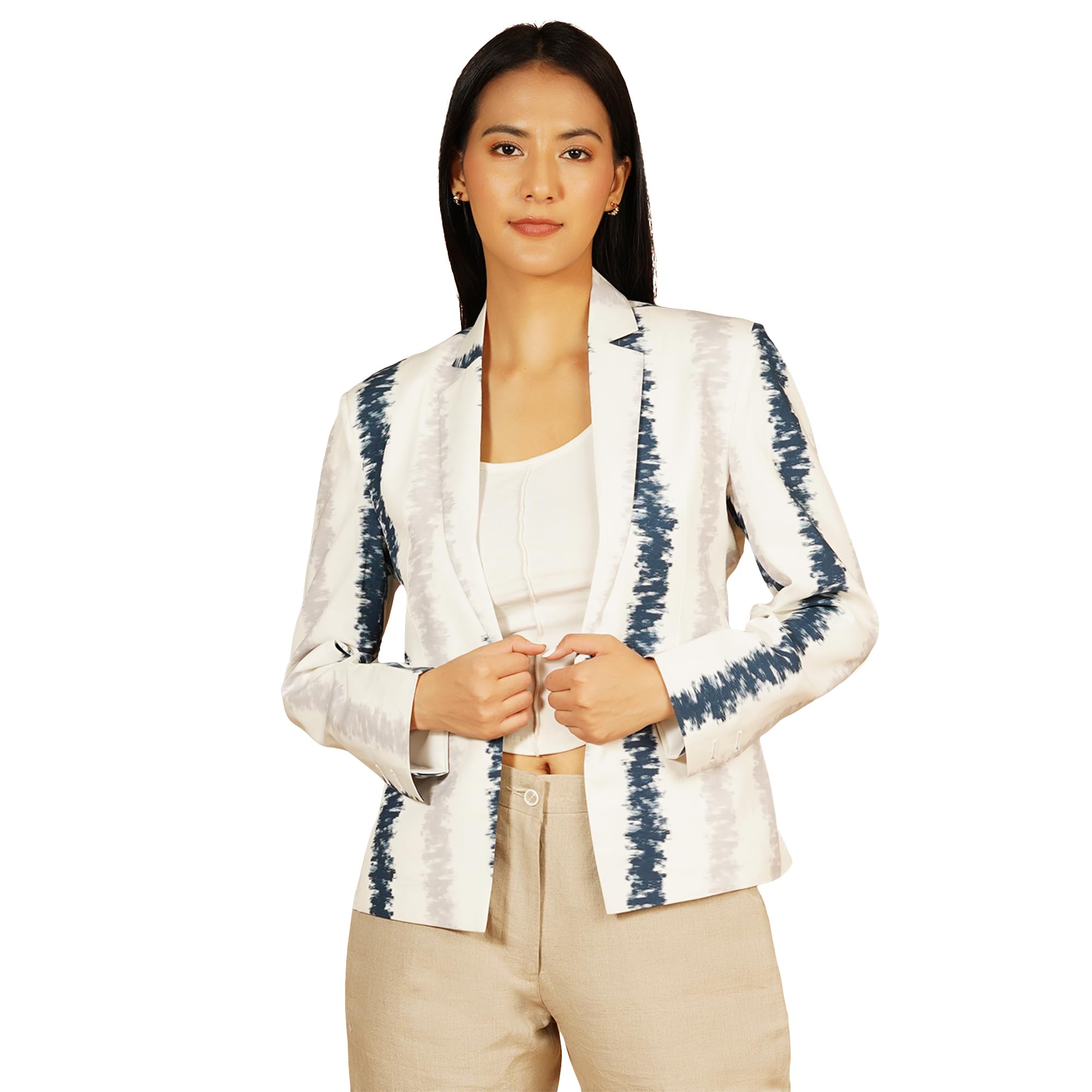 talethread Women's Cotton White Blazer-picture-27