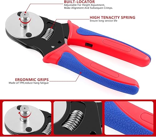 Miniatura 6 de Herramienta de crimpado Deutsch, Knoweasy KN-12 Deutsch Herramienta de crimpado de 4 vías, herramienta de crimpado de 8 tipos de impresión utilizada