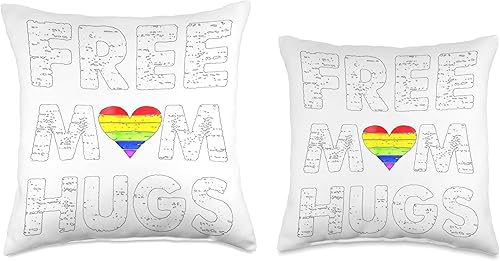 Miniatura 3 de Free Mom Pride Hugs Design Throw Pillow, 16x16, Multicolor