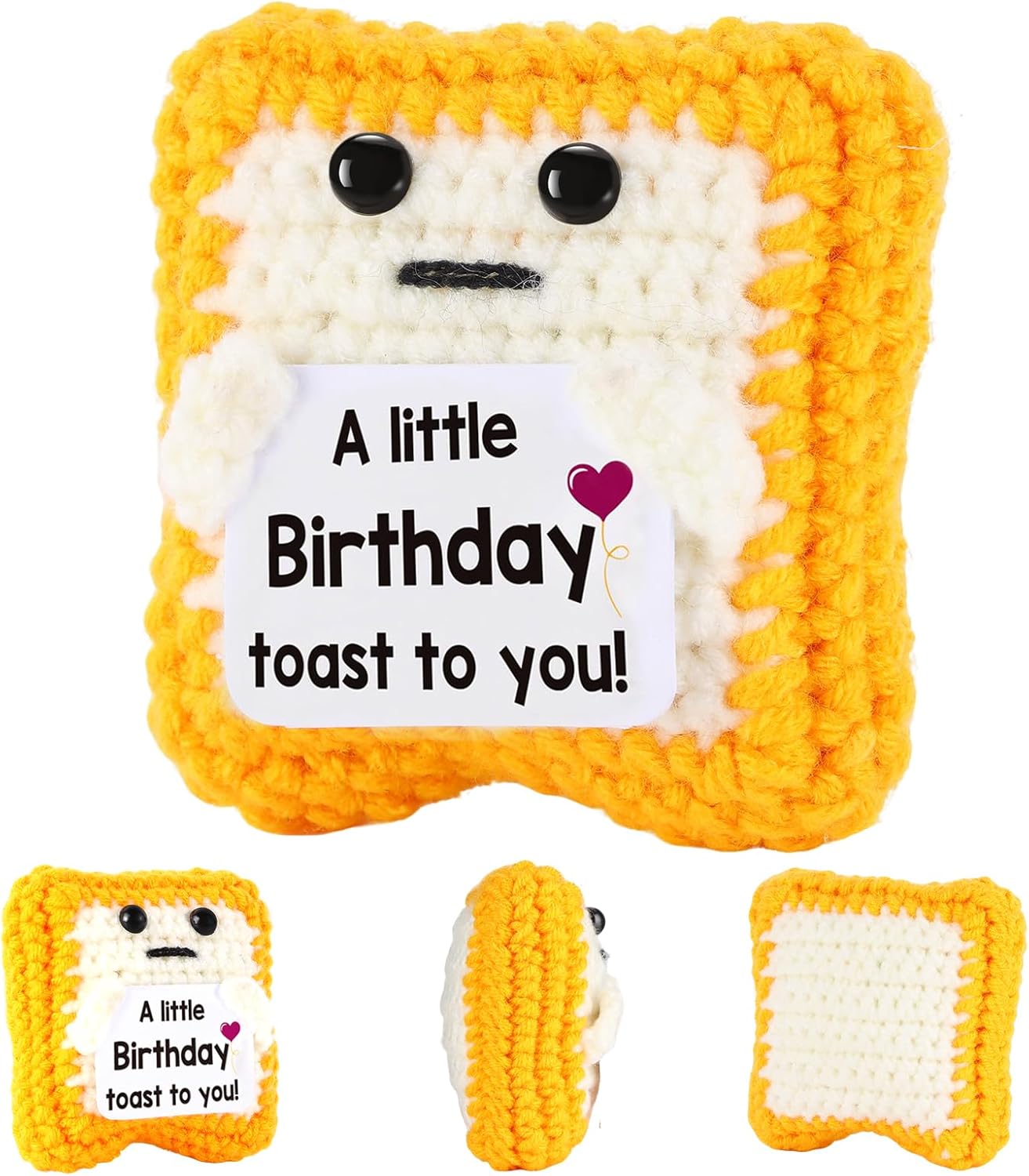 A Little Birthday Toast to You - Crochet Gifts,Funny Birthday Cards for Women, Men, Mom, Dad - Unique Happy Birthday Decorations & Keepsake for Friend, Her, Him - Includes Happy Birthday Banner - Image 3