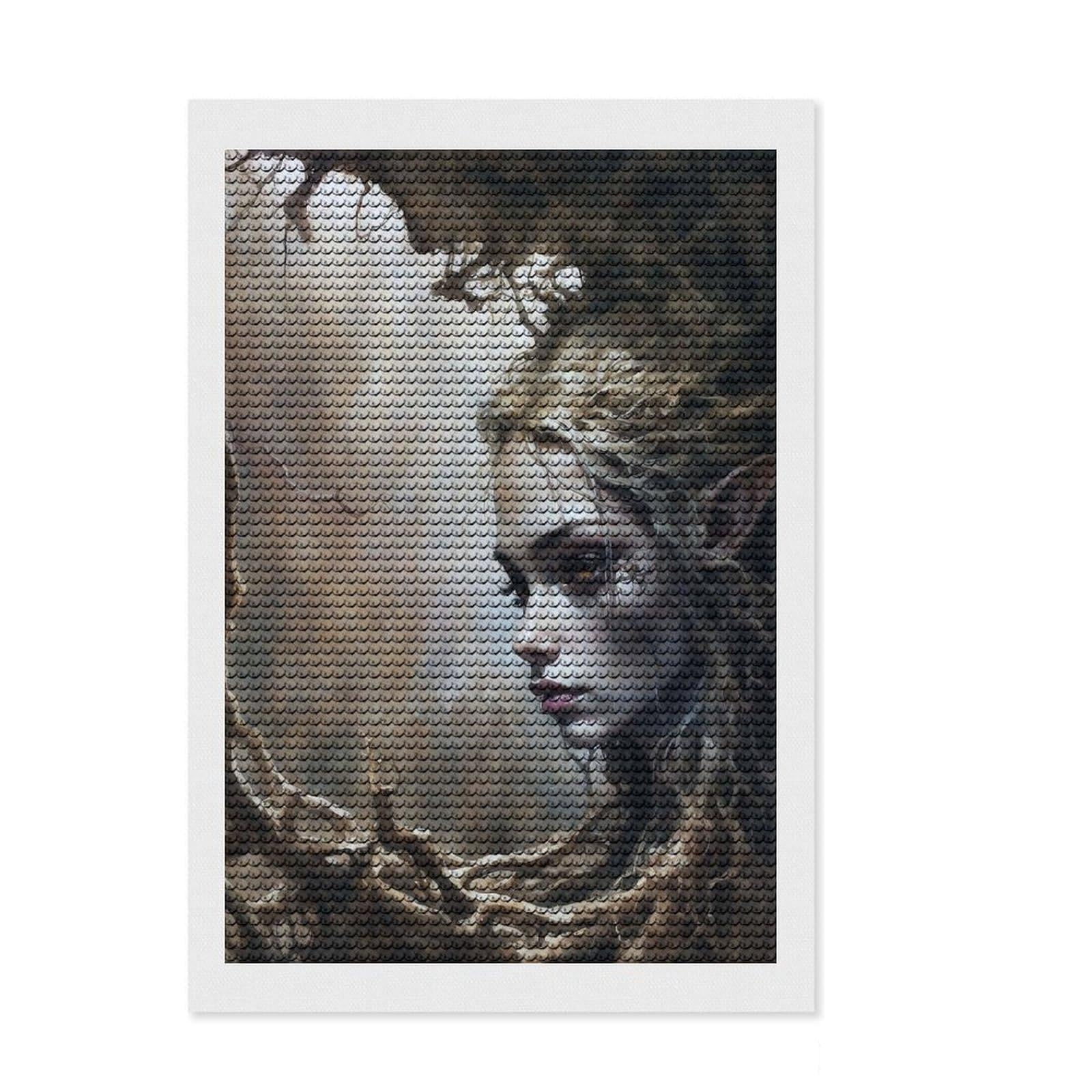 Junmoney The Ashen Nymph DIY Diamond Art Canvas Kit 8"x12", Bedroom Decor, for Craft Lovers, Full Kit Included, Thoughtful Handmade Gift