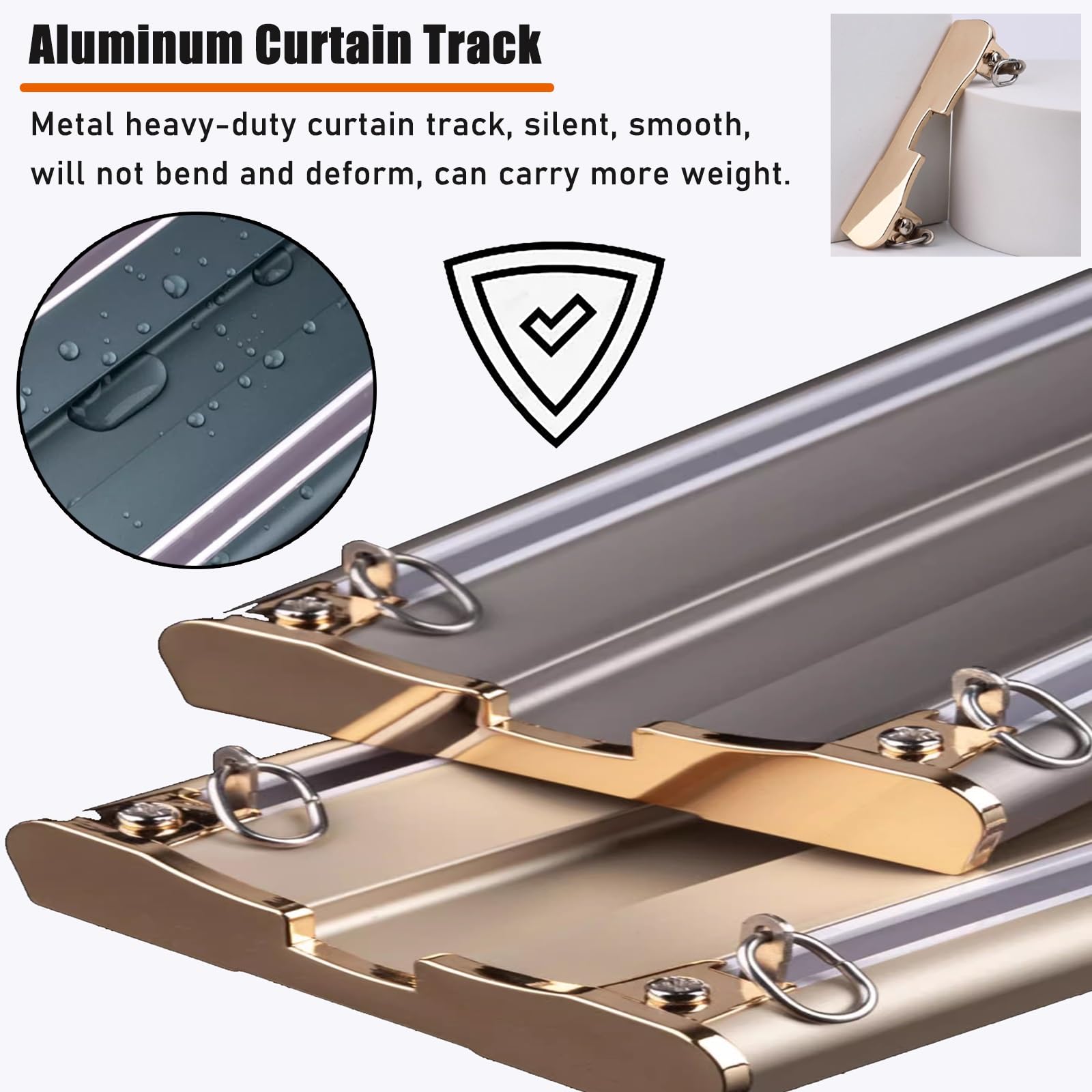 Support de tringle double ain avec rail coulissant Idéal pour les locataires – Support de 1 m pour salon et chambre à coucher et facile à installer