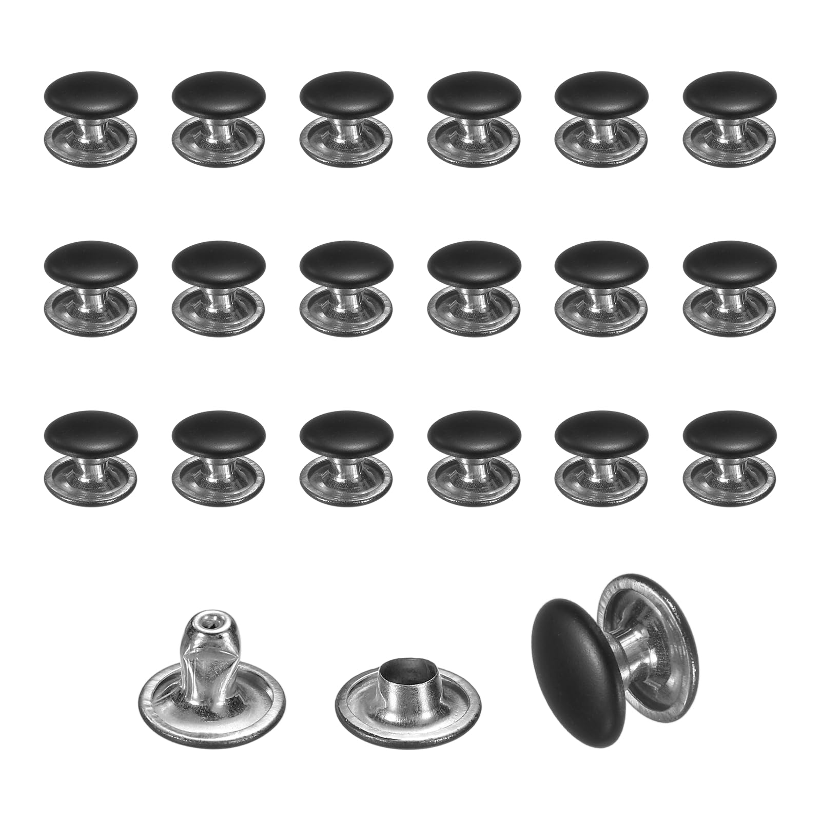 Remaches de doble tapa de 8mm para reparar bolsos y decorar chaquetas de cuero diy