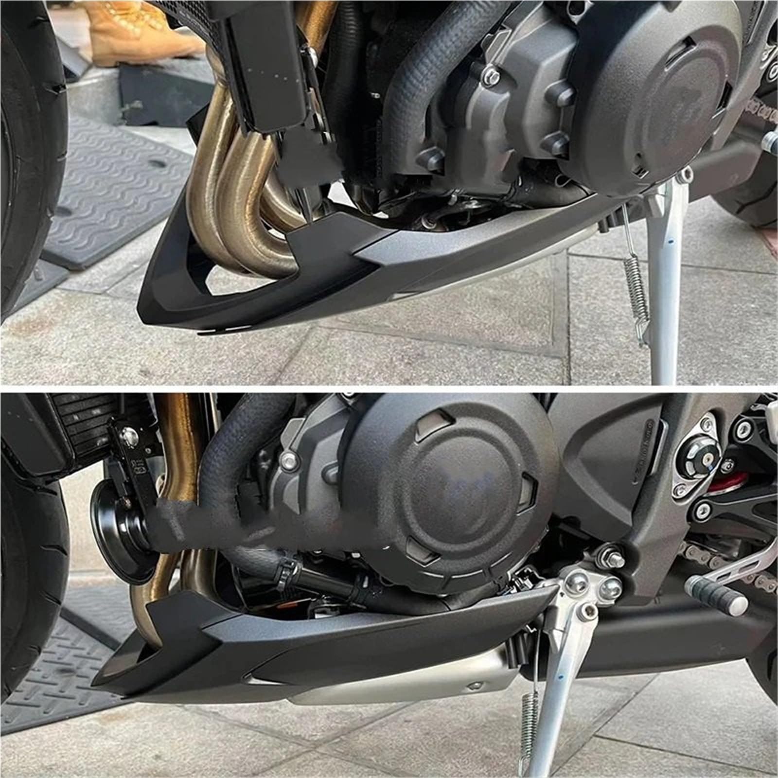 Osłona Podwozia Motocykla Do Street Triple 765 RS 2017-2022 Osłona podwozia silnika Dolna część brzucha Pan Fairing Protector Shield Podwozia Motocykla(Carbon Fiber Pattern)