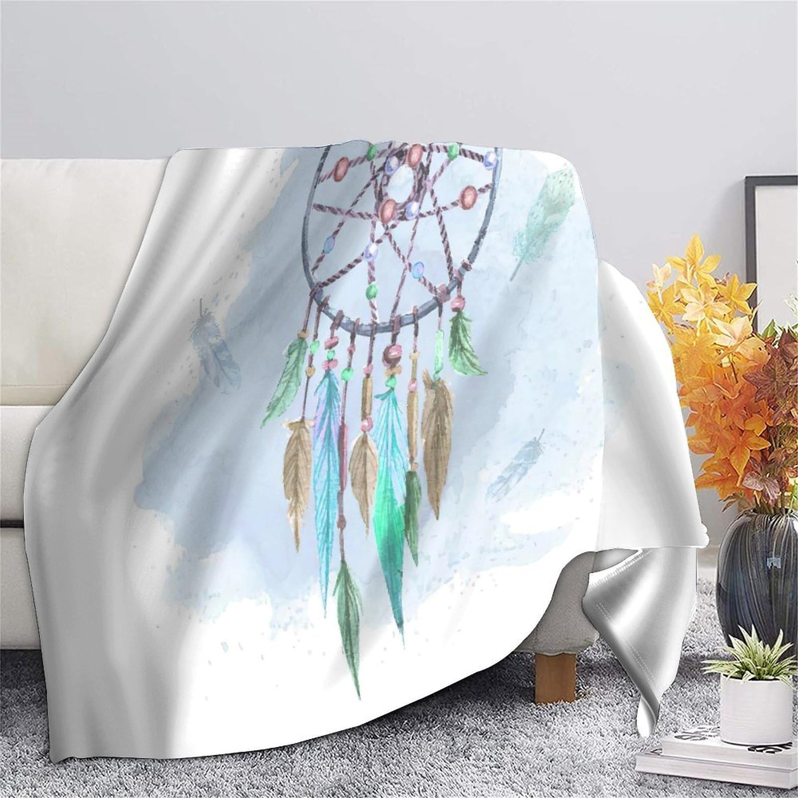 3D Druck Traumfänger Decke Mikrofaser Wohndeko Traumfänger Sofadecke Flauschig Warm für Schlafzimmer 80×90(200x230cm)