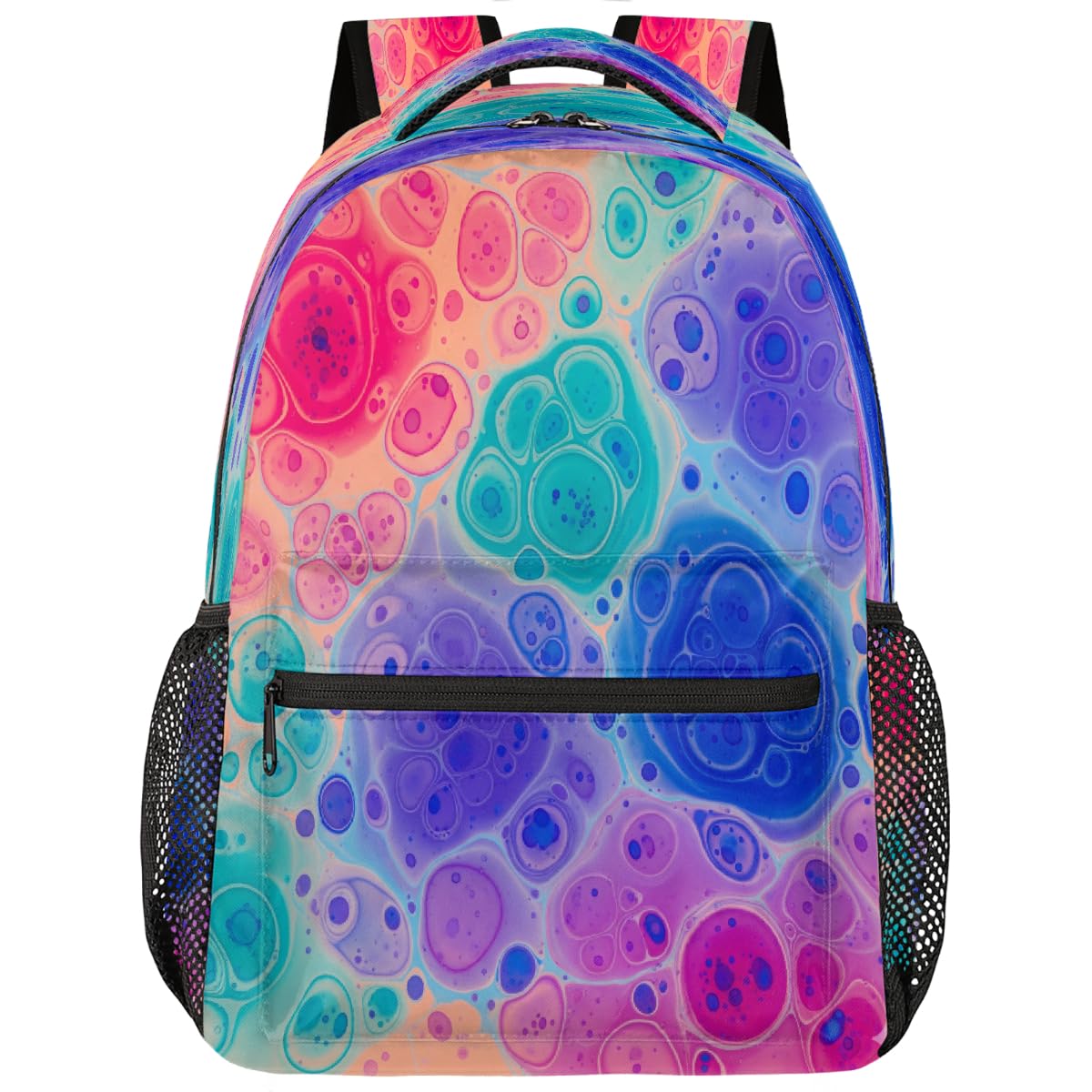 Mochila escolar de arte abstracto para laptop 15.6 ligera de estudiantes 8