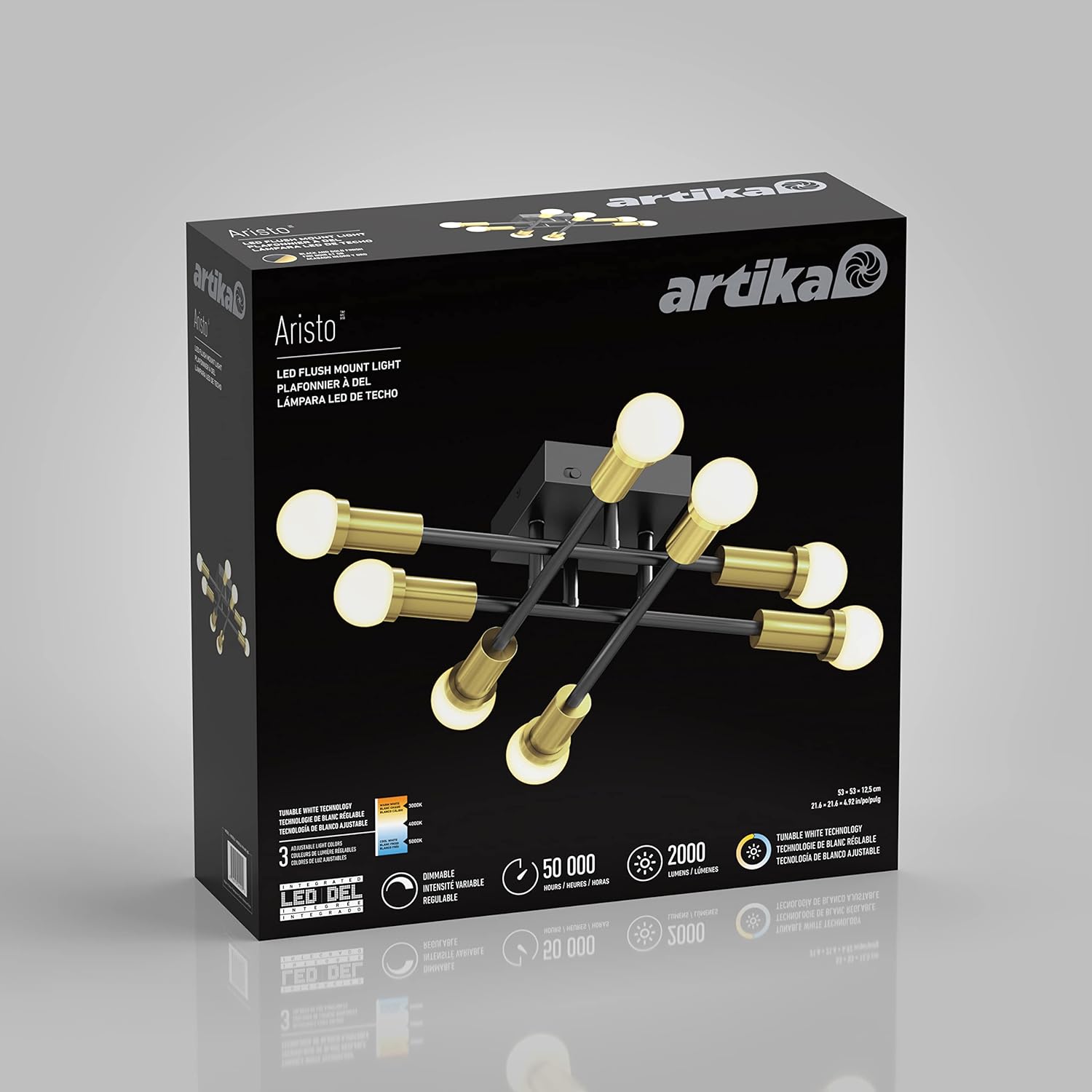 ARTIKA Aristo LED Flush Mount Dimensions