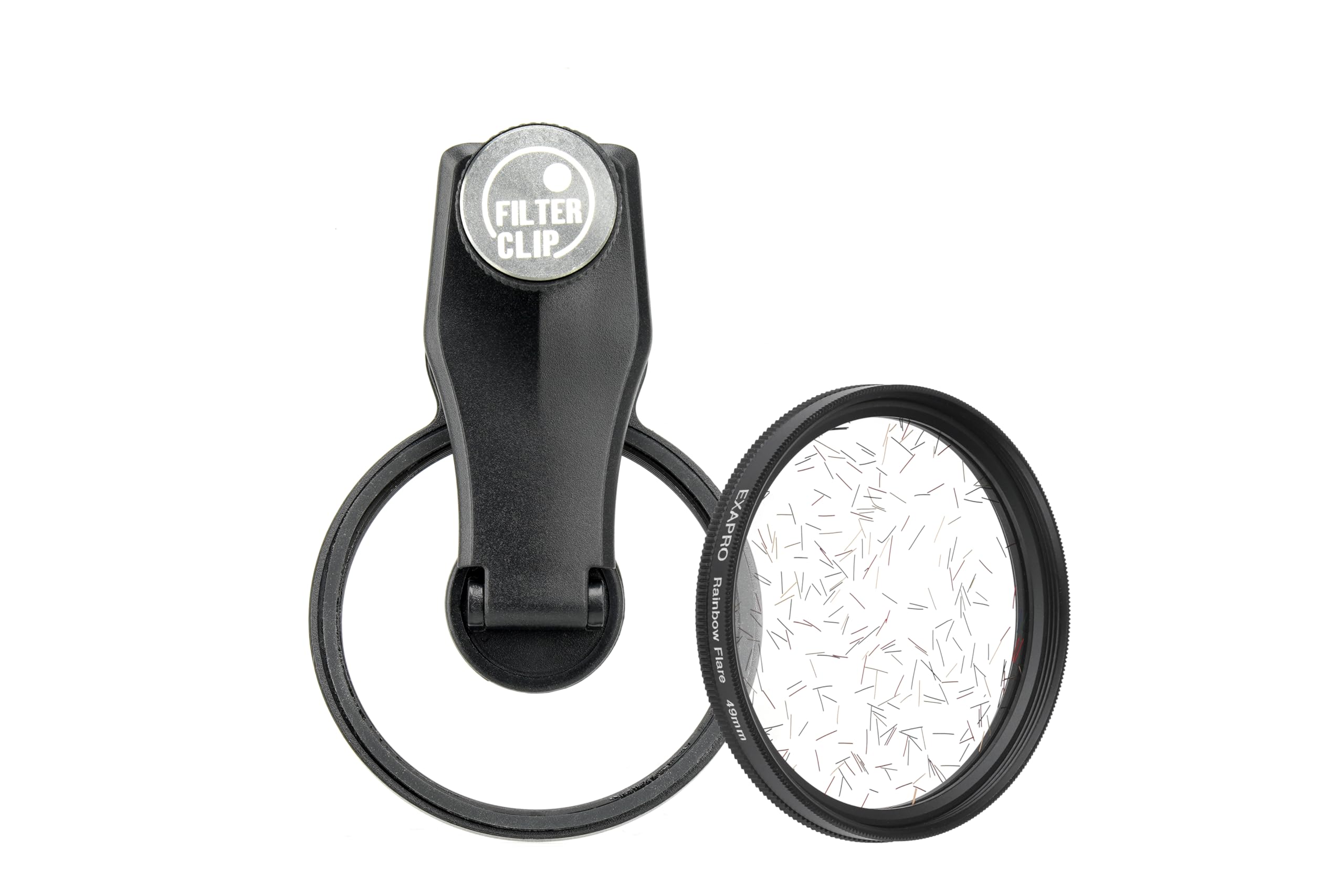 EXAPRO Smartphone Lens Filter Clip + Rainbow Flare Filter Set, forφ49mm Lens Filter, Rotating Frame Type, Compatible with iPhone/Android, ‎EXP-FCRRF-02