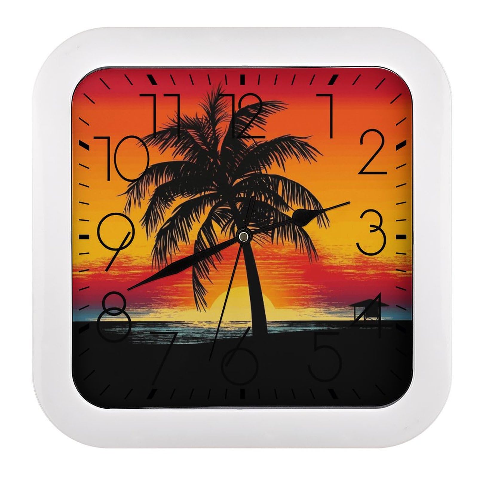 Horloge murale vintage coucher de soleil pour cuisine et salon cosy