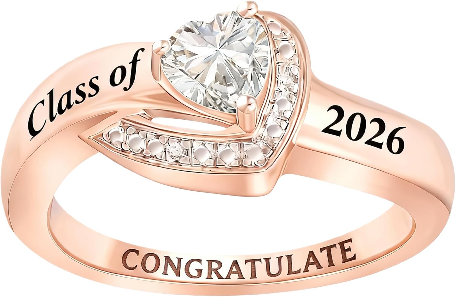 Class Rings for Women High School and College Graduates, 925 Sterling Silver Graduation Ring Personalized, High School Ring for Women 2026, Birthstone Women's Class Rings