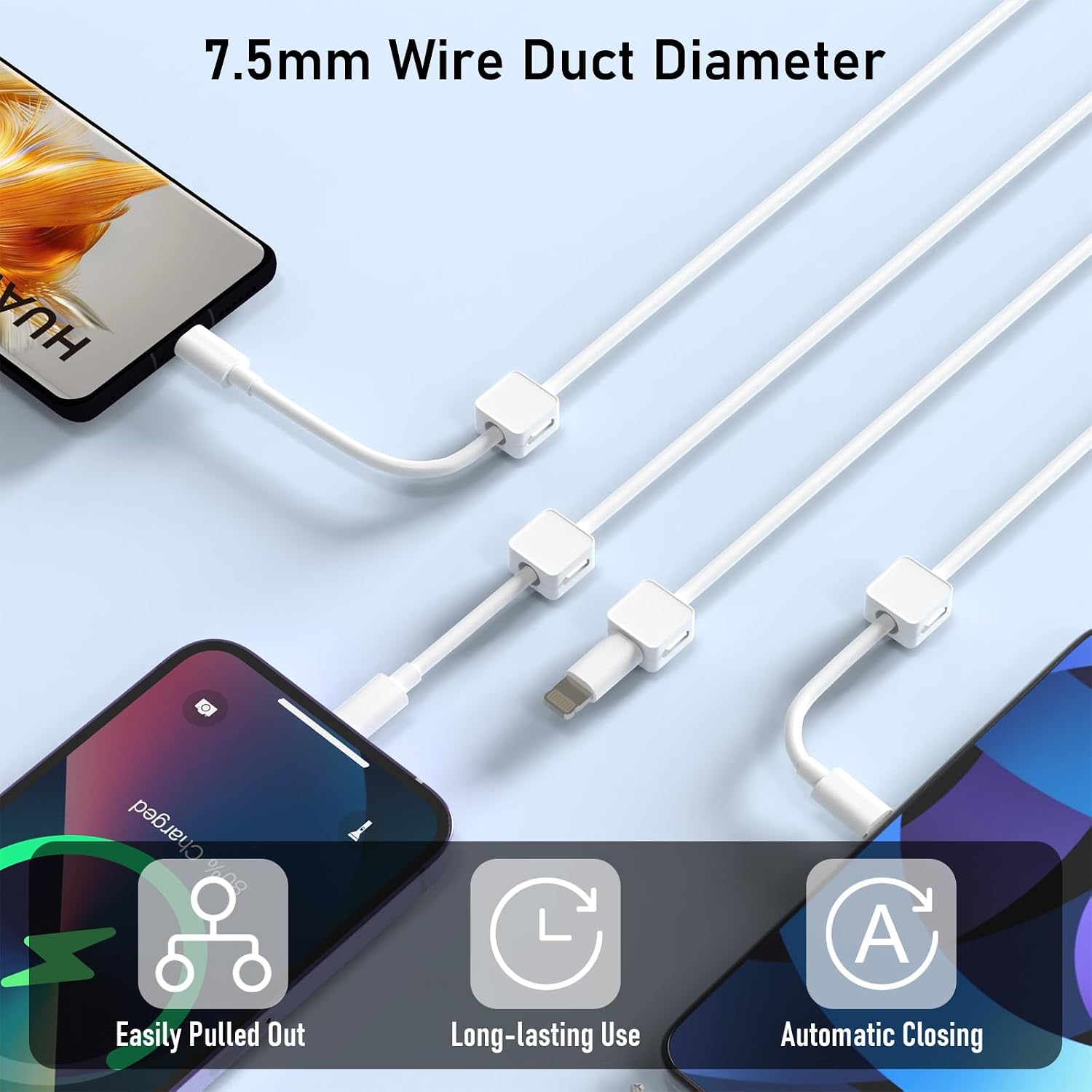 ELZO 12Pack Magnetic Cable Clips,Cord Organizer Holder for Cable Management,Strong Adhesive Charger Wire Organizer Keeper Magnetic Easy Open for Home,Office,Car,Desk,Nightstand