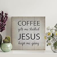 Vista 14 de LITTLEGROVE SEEDS Letrero de madera vintage bohemio con texto en inglés "Give It to God And Go to Sleep", letreros de madera de 10 x 10 pulgadas