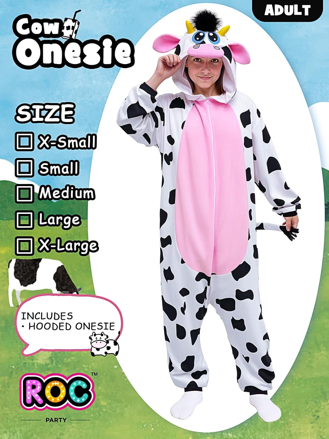 3D Hooded Animal Onesie Adults Christmas Cosplay for Family Xmas Festival Dress Up - Image 6