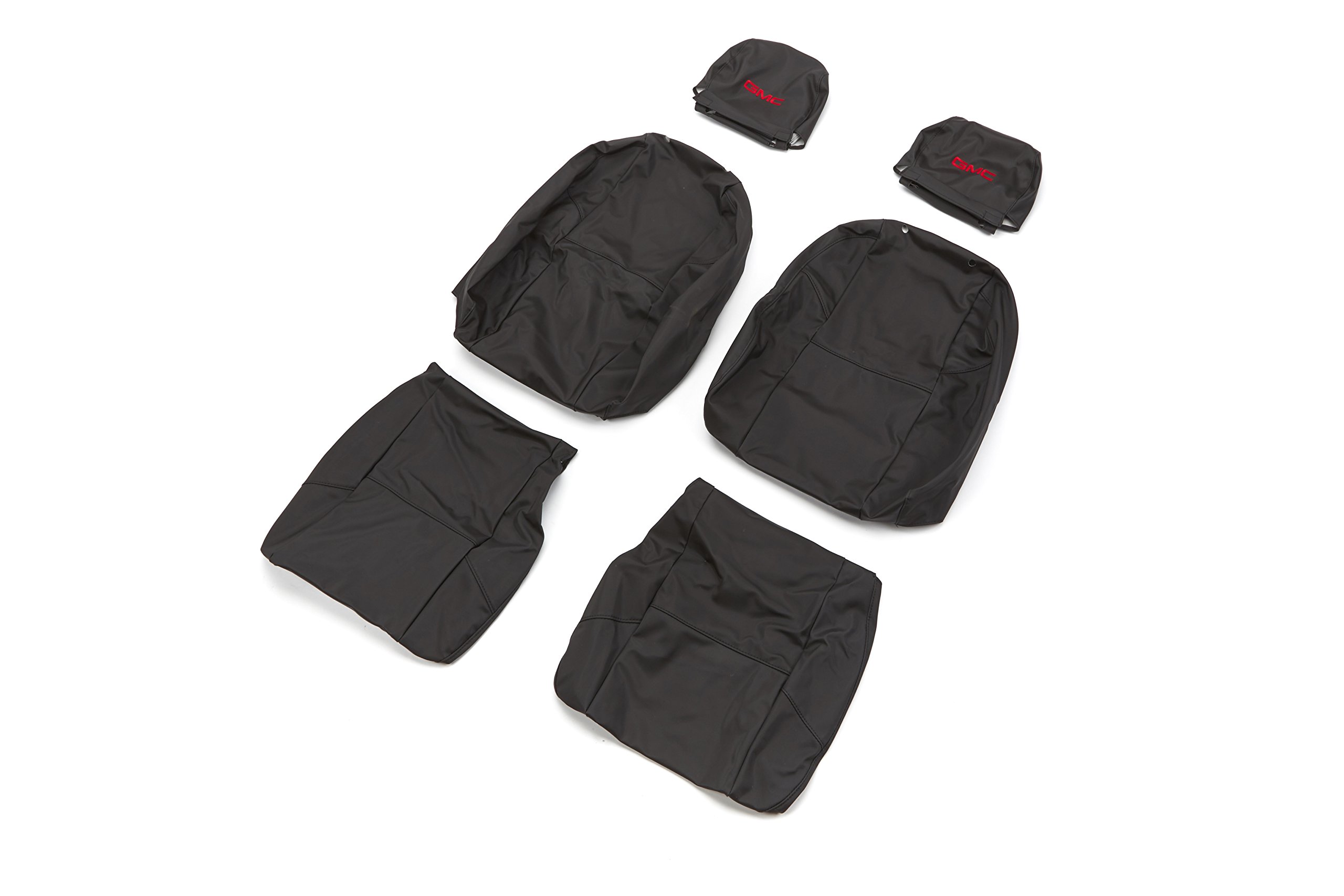 GM Accessories 12499918 Front Bucket Seat Cover Set in Ebony with GMC Logo