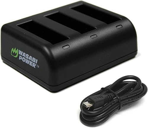 Wasabi Power Cargador de batería triple USB para DJI AB1 y DJI OSMO Action Camera
