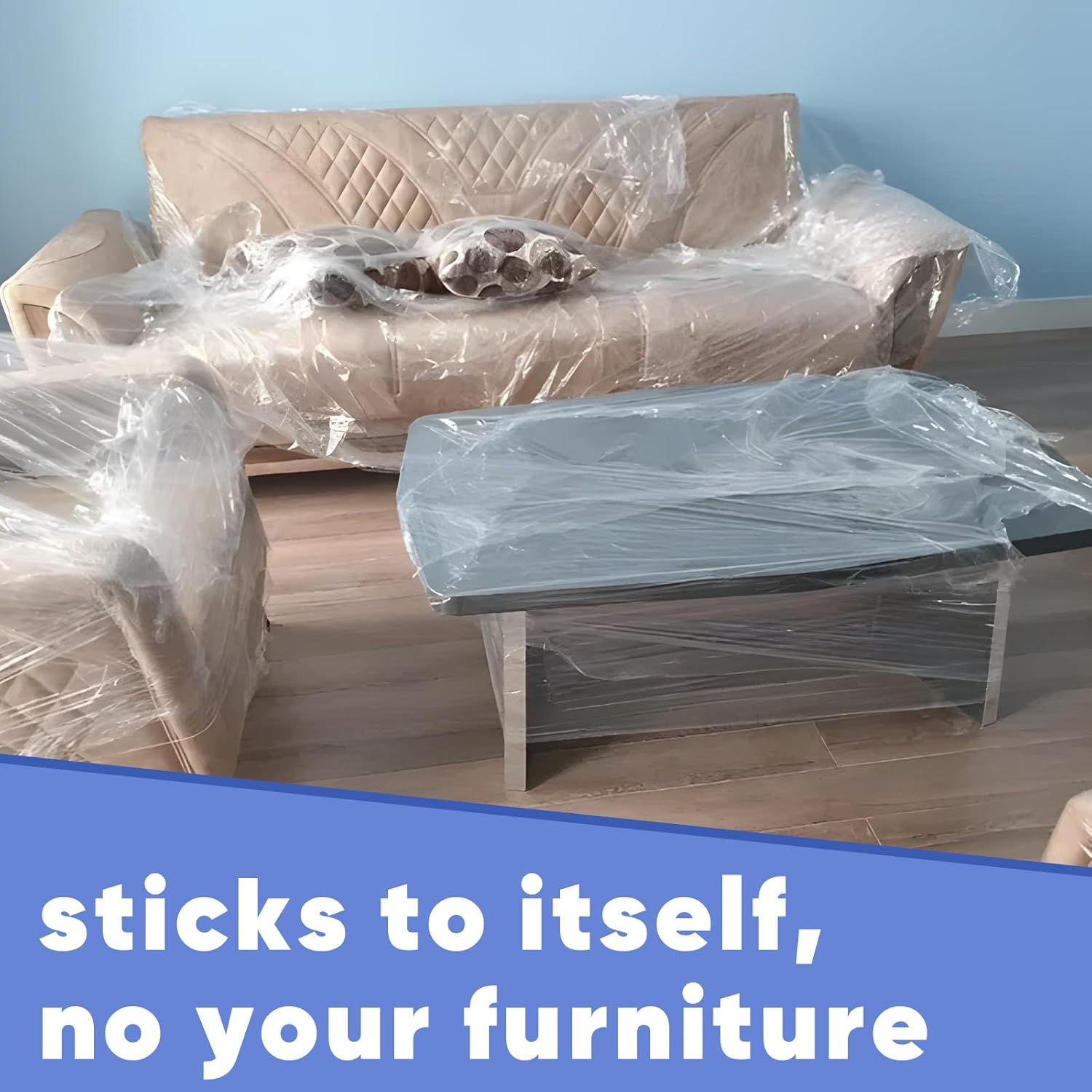 AISEY Stretch Wrap Roll Heavy Duty Plastic Moving Wrap 15" X 500FT