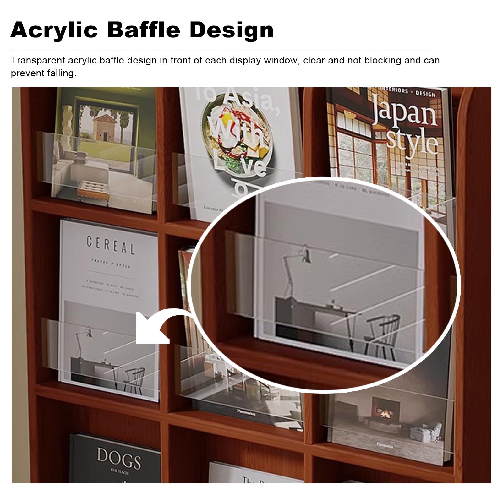 AviiSo Prospektständer Hölzern Magazinregalhalter - 9 Gitter, Tragbarer Katalog -Literaturorganisator mit Rädern, Wohnzimmer Reading Broschüre Displayständer, Bücherregal -Dekor