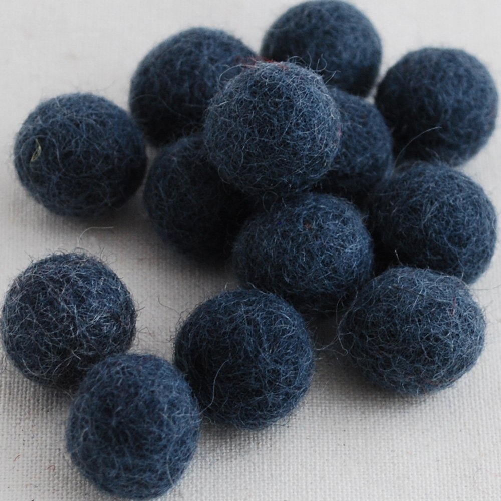 100% Wool Felt Balls - 1.5cm - 10 Felt Balls - Charcoal Grey
