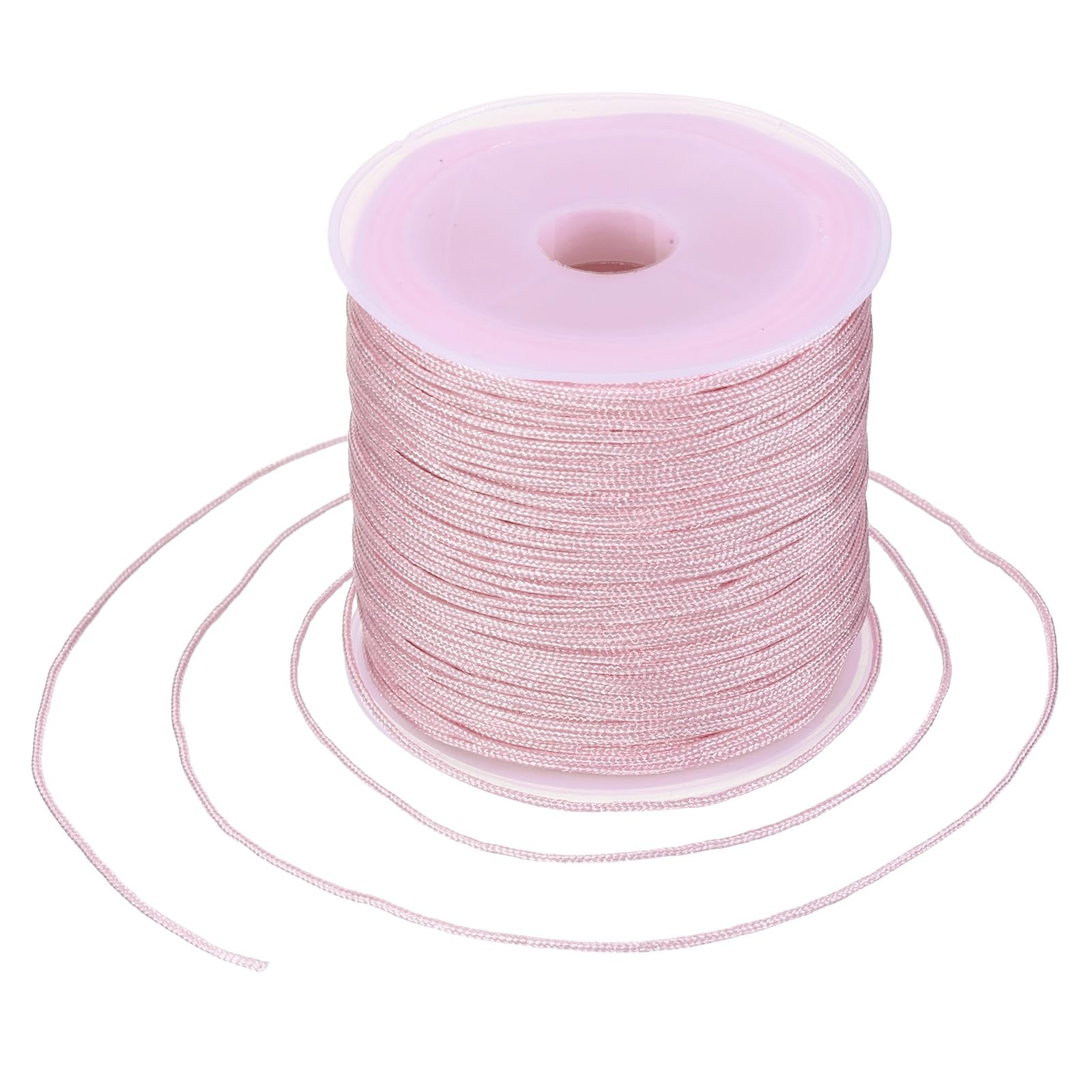 sourcing map 0.8mm Nylon String for Bracelets, 44 Yards Satin Nylon Beading Thread Chinese Knotting Cord for Jewelry Making DIY Craft Beading Friendship Necklace Bracelet(Dark Pink)