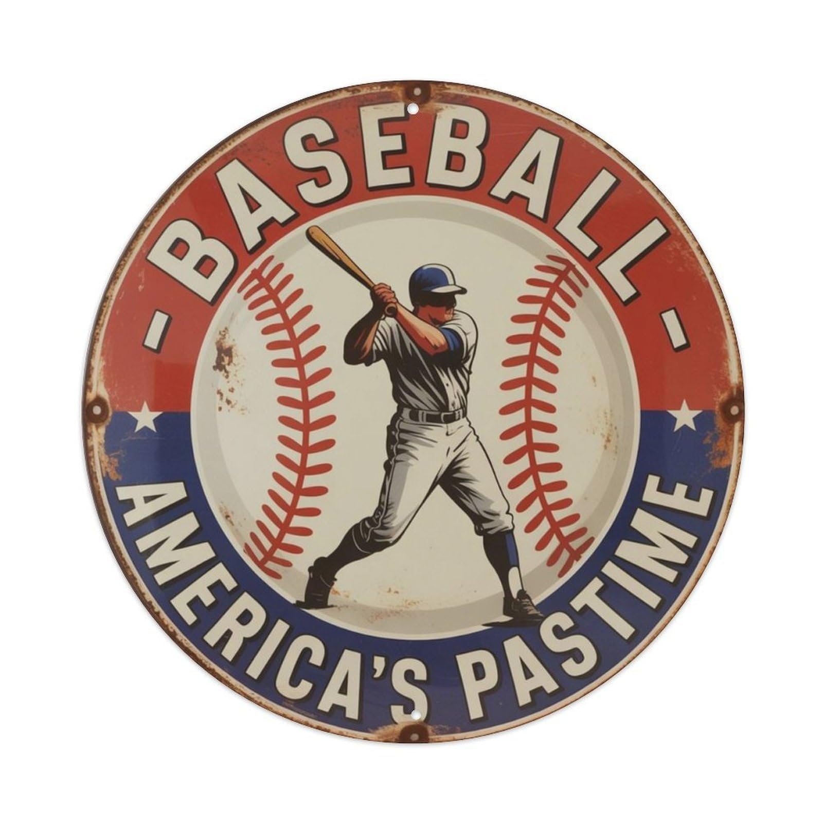Baseball America's Pastime Metal Tin Sign Plaque